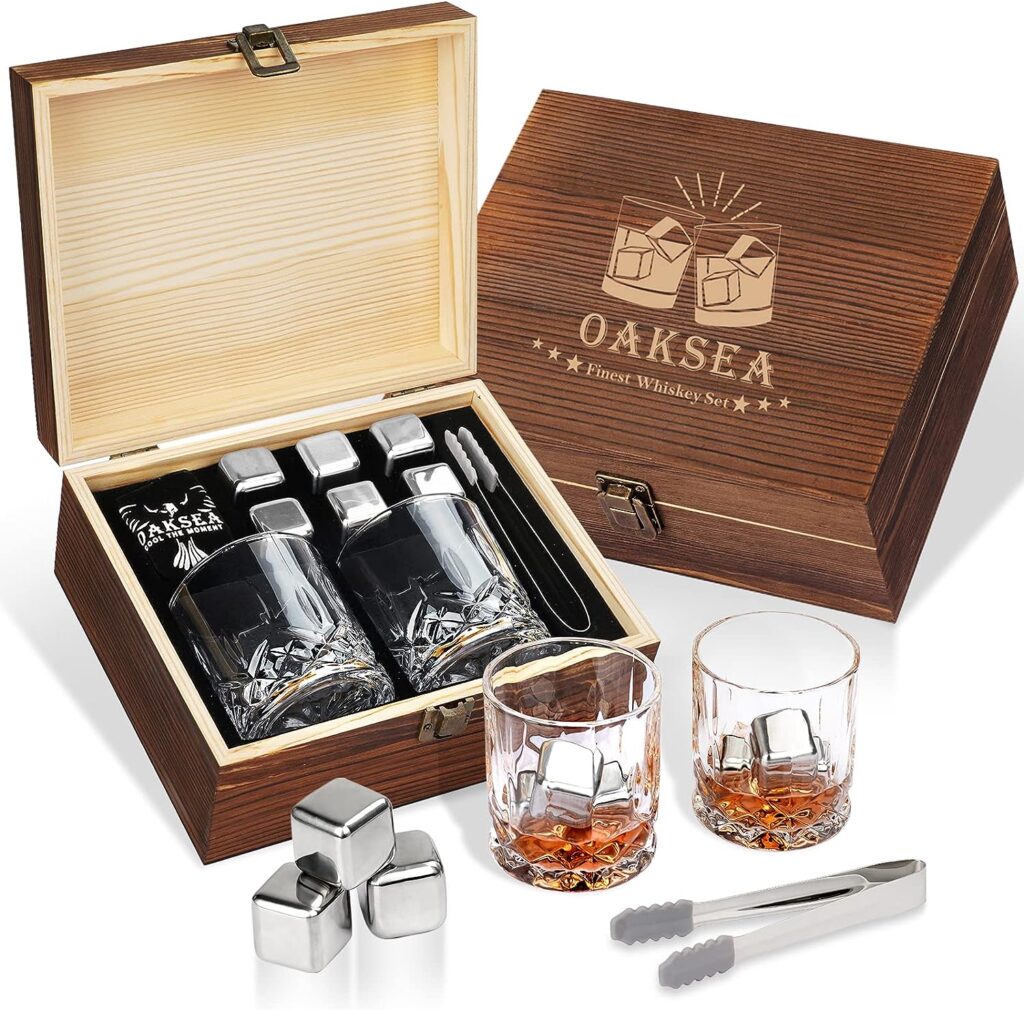 Oaksea®Stainless Steel Whiskey Glasses Stones Set - oaskea