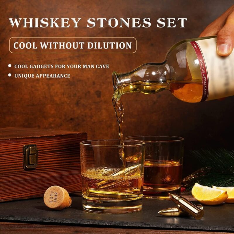 Oaksea®Whiskey Bullet Stones Gifts Set With Box